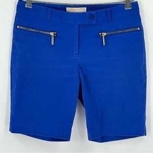 Michael by Michael Kors Blue Chino Bermuta Shorts 4 Gold Zipper Cotton S…